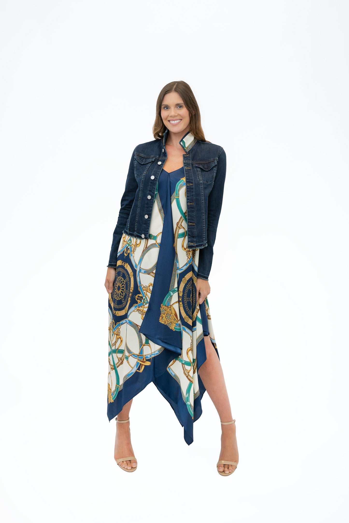 Stacy Bradley Design - Silk Dress - Blue Stirrup