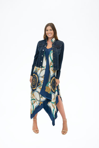 Stacy Bradley Design - Silk Dress - Blue Stirrup