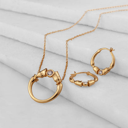 Urban Equestrian  Cavallo - Moissanite Horseshoe Earring in Gold