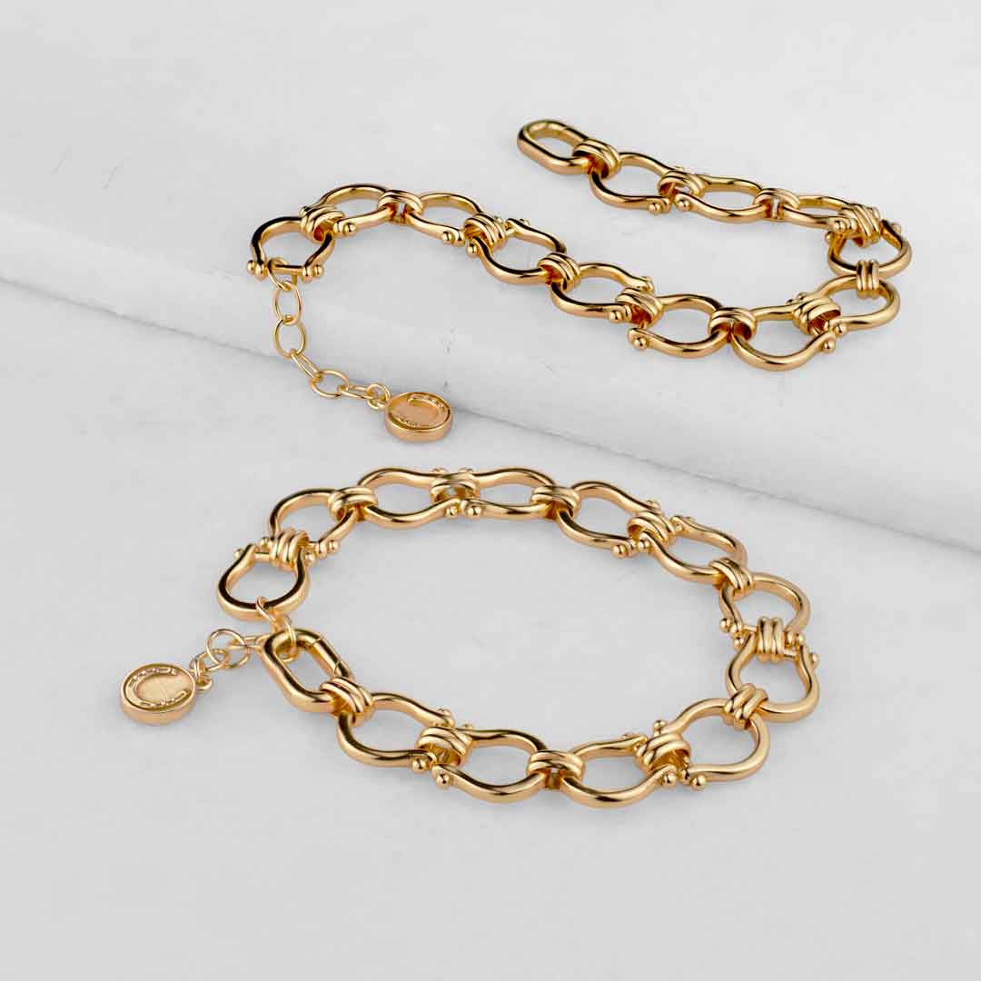 Urban Equestrian  Chapelle - Horseshoe Link Earring in Gold