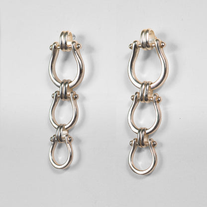 Urban Equestrian  Chapelle - Horseshoe Link Earring in Silver