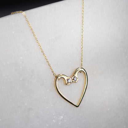 Urban Equestrian  Charmed - Mossanite Equestrian Horseshoe Nail Head Necklace in Gold