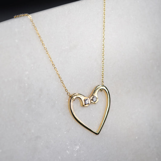 Urban Equestrian  Charmed - Mossanite Equestrian Horseshoe Nail Head Necklace in Gold