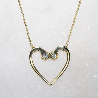 Urban Equestrian  Charmed - Mossanite Equestrian Horseshoe Nail Head Necklace in Gold