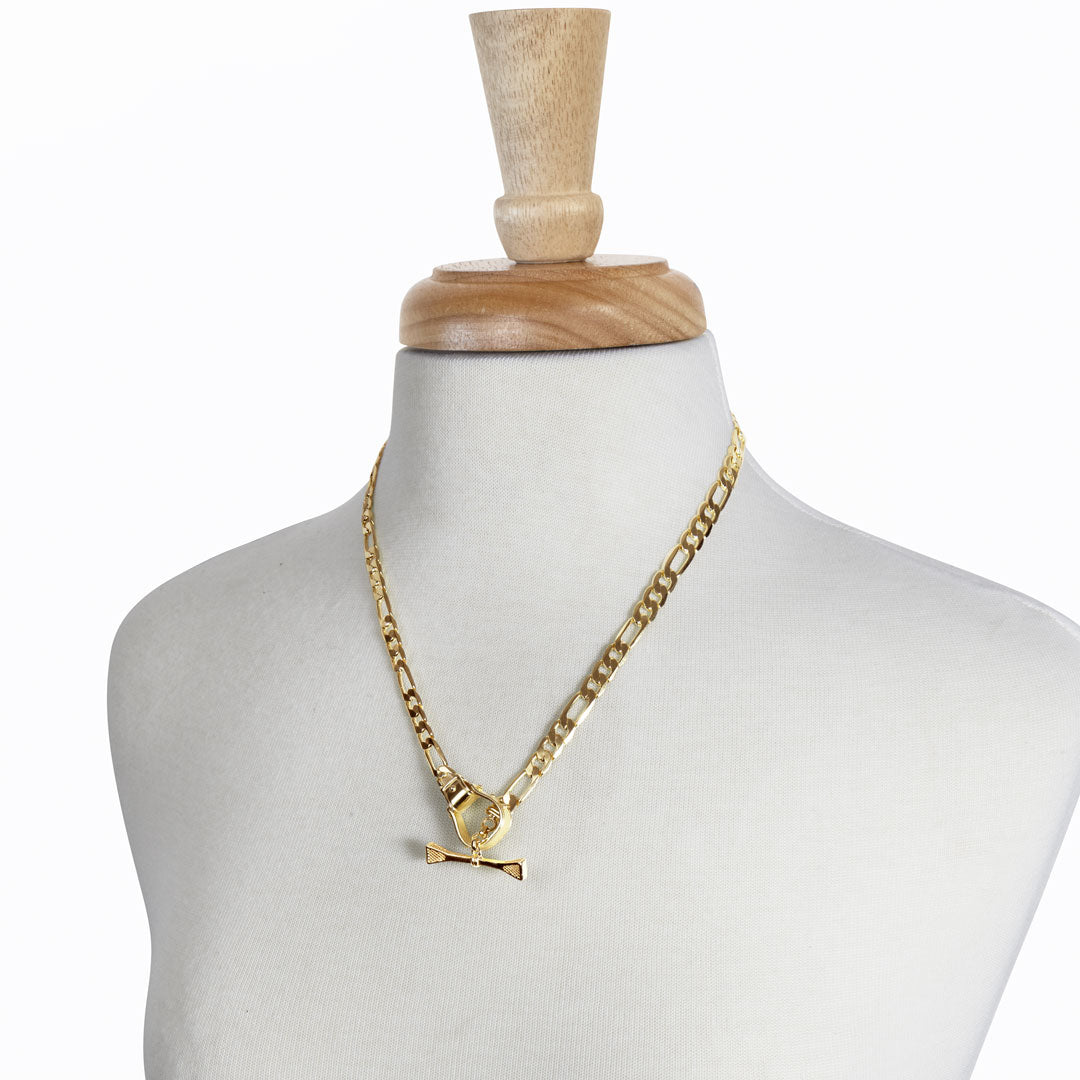 Urban Equestrian  Cortina - Cuban Chain Western Stirrup Bracelet in Gold