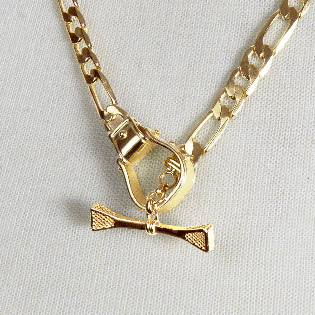Urban Equestrian  Cortina - Cuban Chain Western Stirrup Bracelet in Gold
