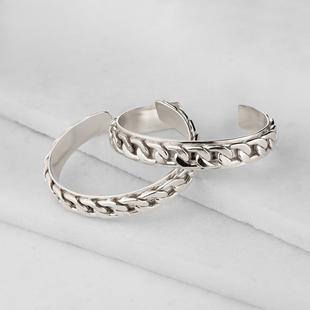 Urban Equestrian  Cadence - Convertible Equestrian Curb Chain T-Bar Necklace in Silver