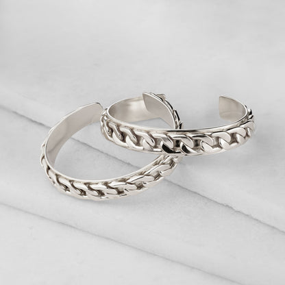 Urban Equestrian  Cadence - Convertible Equestrian Curb Chain T-Bar Necklace in Silver