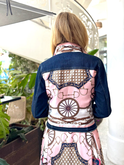 Stacy Bradley Design, The Dark Denim Jacket - Blush Bit