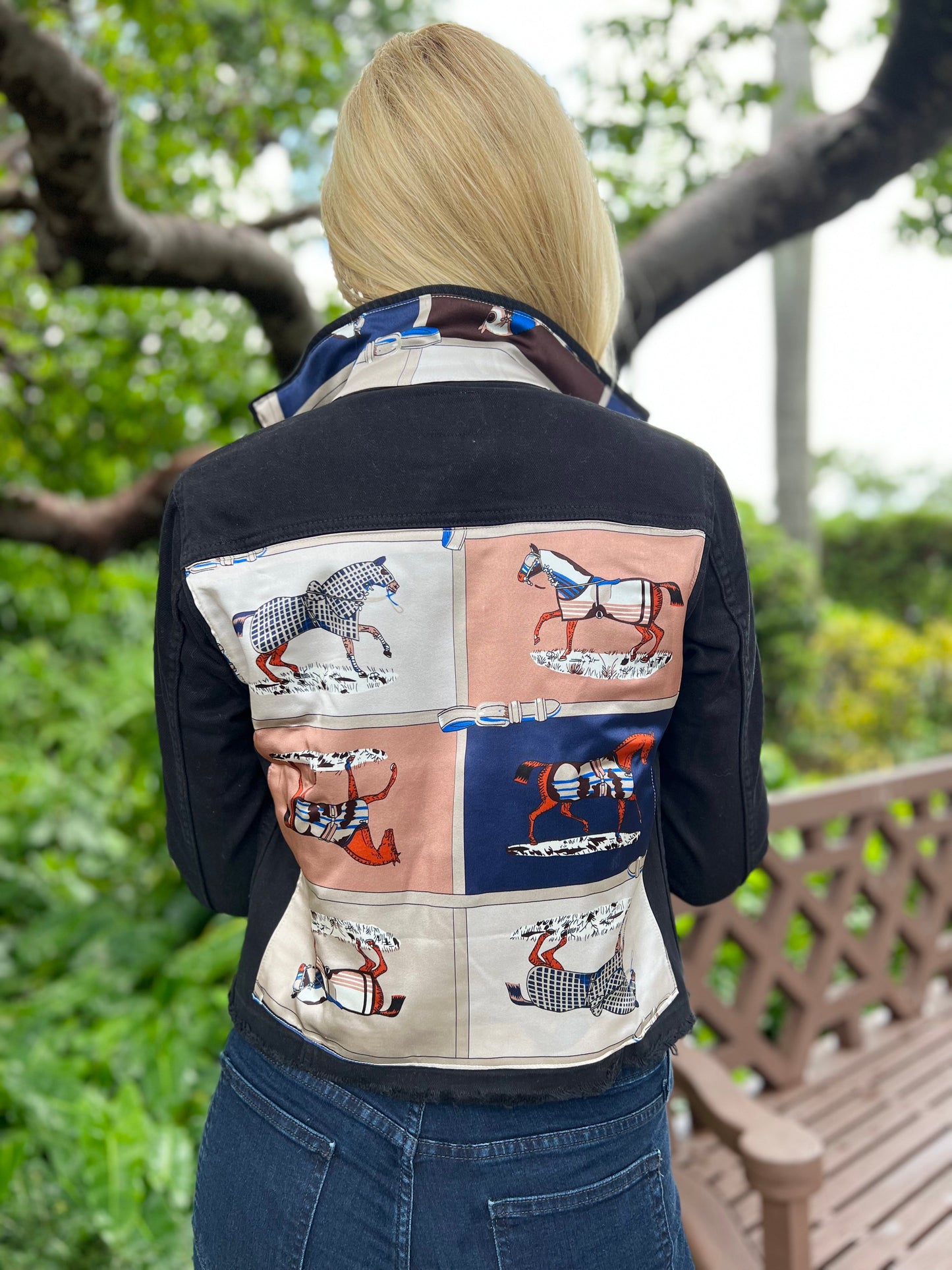 Stacy Bradley Design, The Black Denim Jacket - Designer Horse
