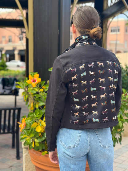The Black Denim Jacket / Equine Elegance / Jet Black