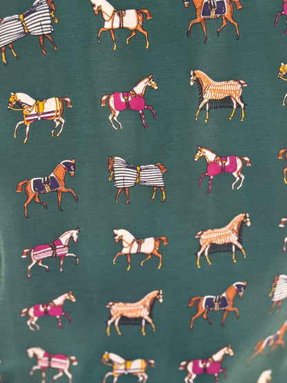 The Dark Denim Jacket / Equine Elegance  / Hunter Green