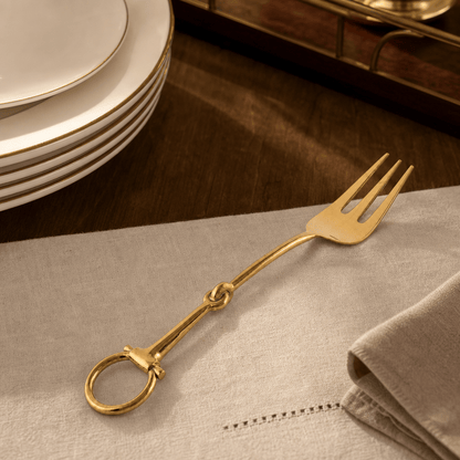 Vagabond House - Bit Serving Fork - Stainless Steel Shiny Gold