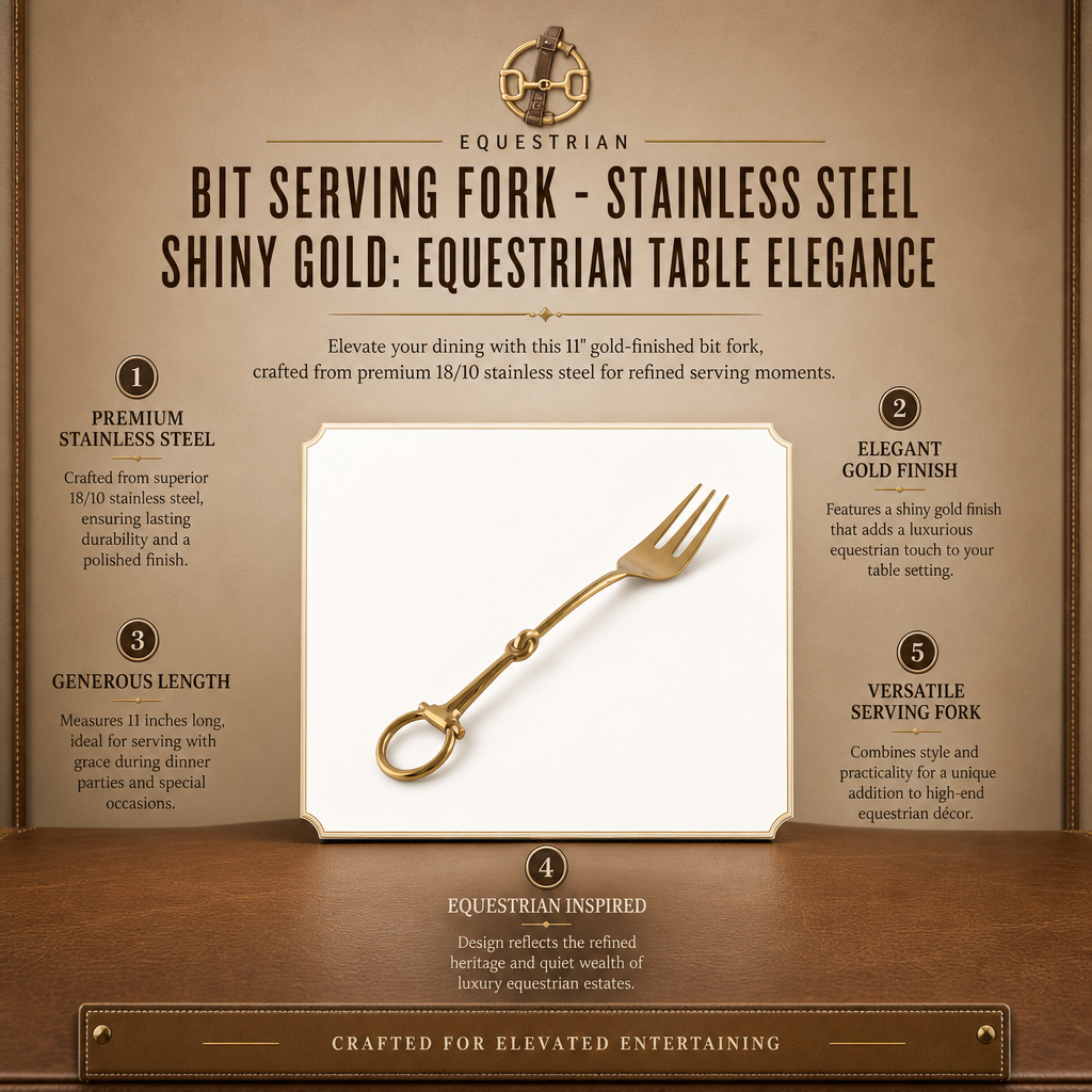 Vagabond House - Bit Serving Fork - Stainless Steel Shiny Gold