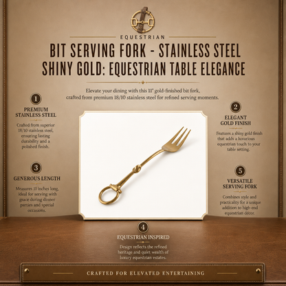 Vagabond House - Bit Serving Fork - Stainless Steel Shiny Gold