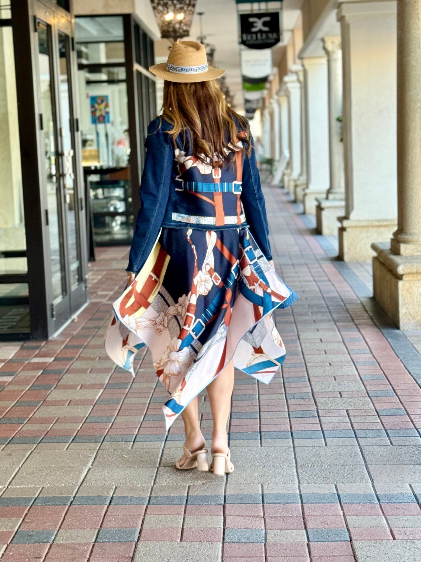 Stacy Bradley Design - Silk Dress - Navy Strap & Buckle