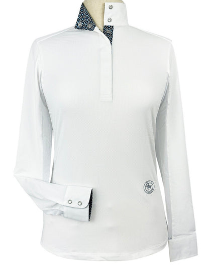 Essex Classics Diamonds Ladies Talent Yarn Straight Collar Long Sleeve Show Shirt