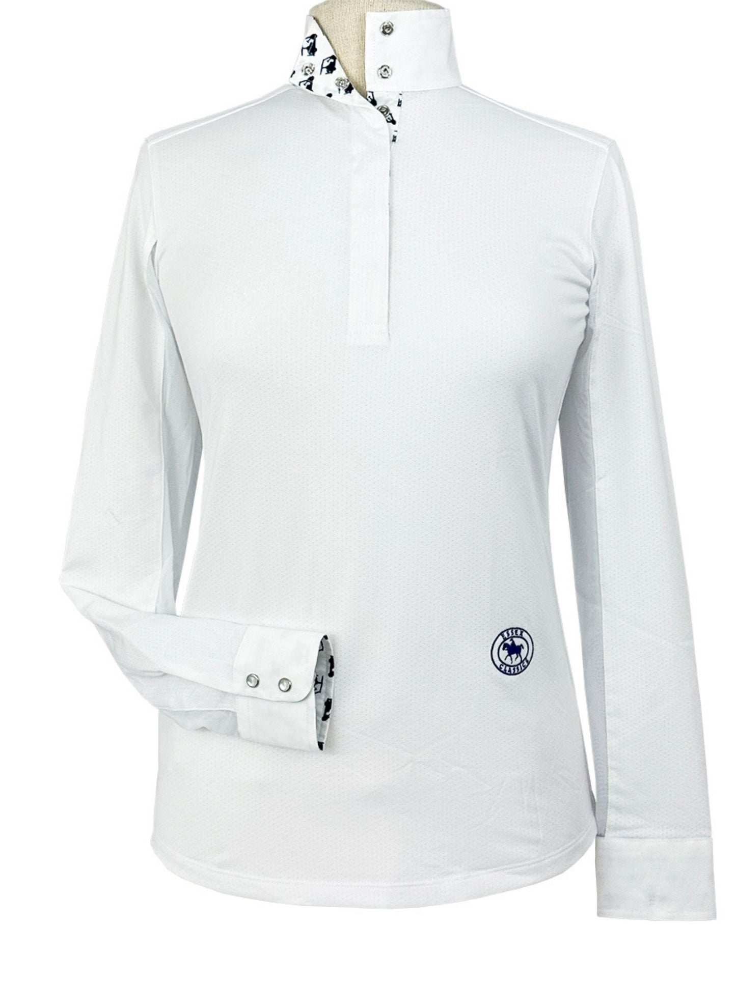 Essex Classics Golf Carts Ladies Talent Yarn Straight Collar Long Sleeve Show Shirt