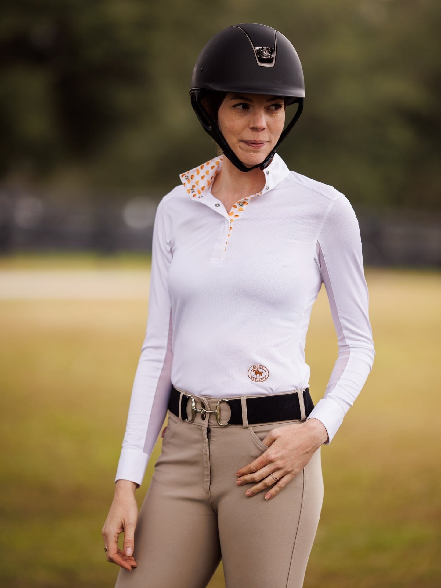 Essex Classics Croissants Ladies Talent Yarn Straight Collar Long Sleeve Show Shirt