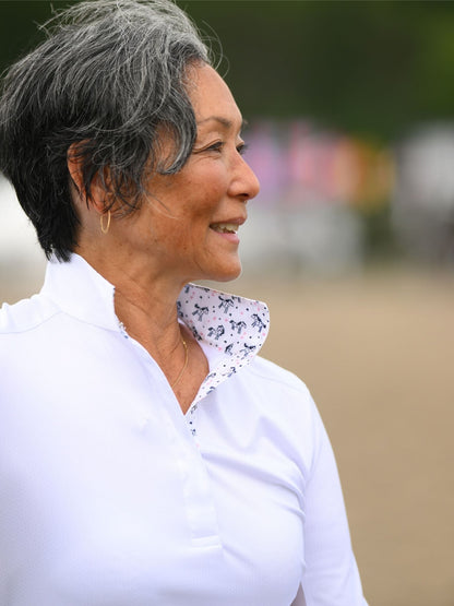 Essex Classics  Unicorns Ladies Talent Yarn Straight Collar Long Sleeve Show Shirt