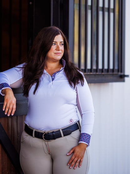 Essex Classics  Stirrup Talk Ladies Talent Yarn Straight Collar Long Sleeve Show Shirt