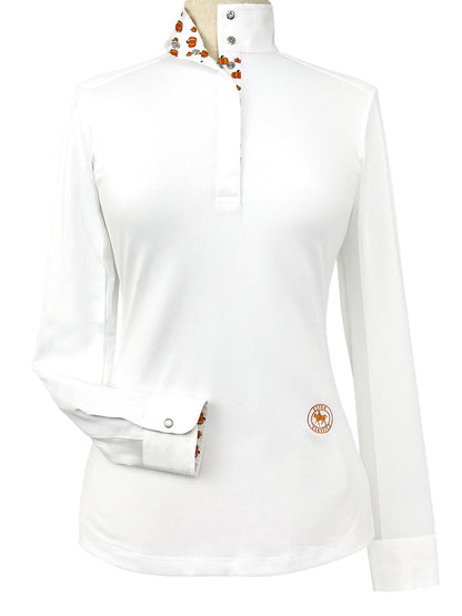 Essex Classics  Pumpkins Ladies Talent Yarn Straight Collar Long Sleeve Show Shirt