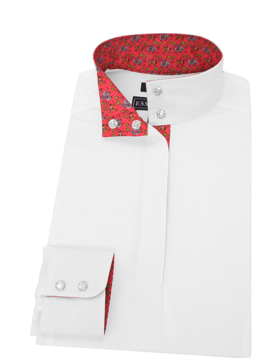 Essex Classics  Safari Red Ladies Talent Yarn Straight Collar Long Sleeve Show Shirt