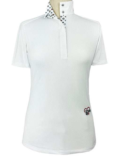 Essex Classics  Danny & Ron's Happy Dogs Ladies Talent Yarn Straight Collar Short Sleeve Show Shirt