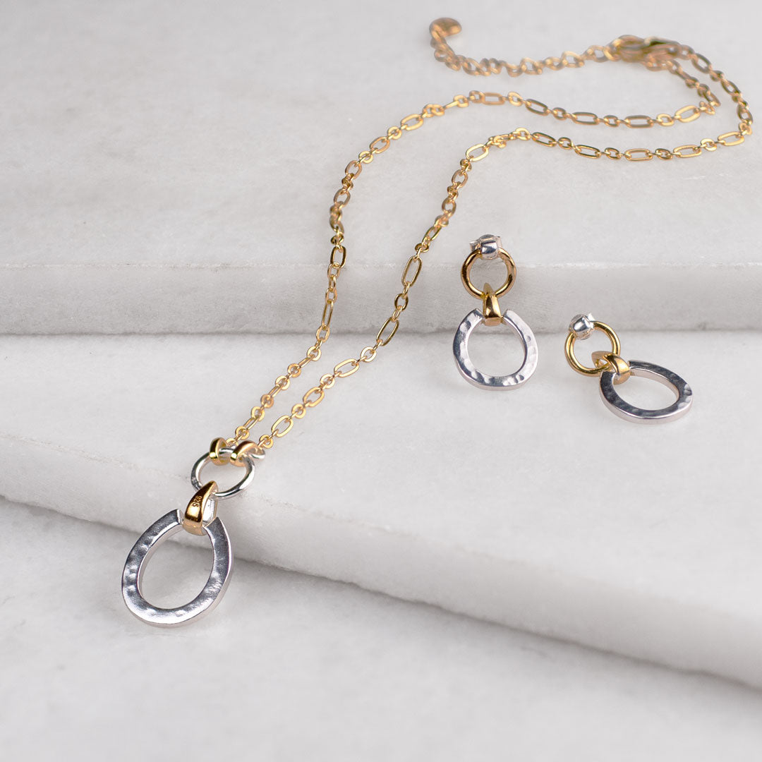 Urban Equestrian  Equinox - Equestrian Horseshoe Earring Two Tone