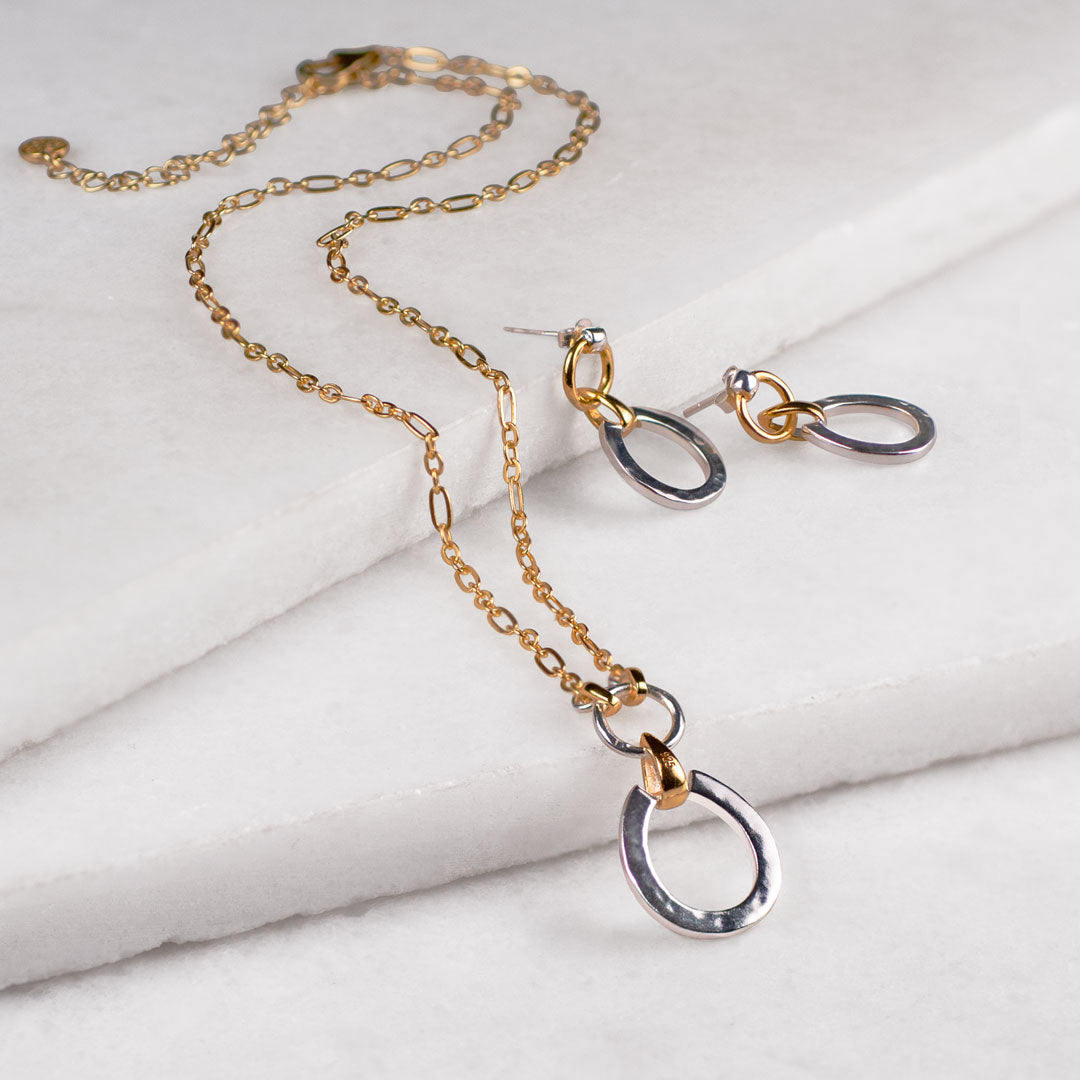 Urban Equestrian  Equinox - Equestrian Horseshoe Earring Two Tone
