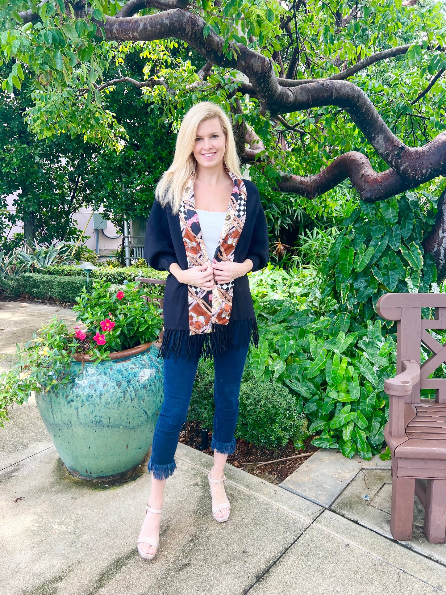 Stacy Bradley Design- Cozy Sweater Wrap - Designer Horse with Straps