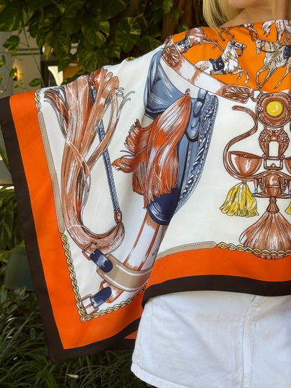 Stacy Bradley Design - Tunic - Horsing Around - Orange