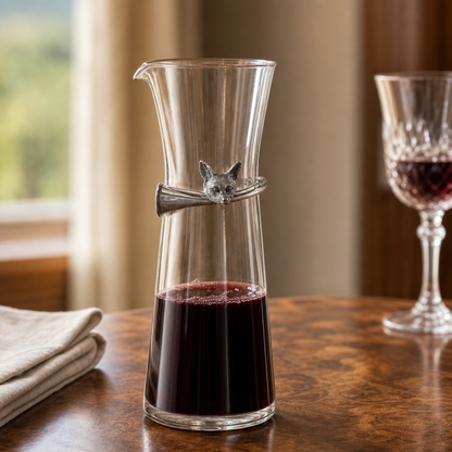 Vagabond House - Wine Carafe with Pewter Hunt Equestrian Horn