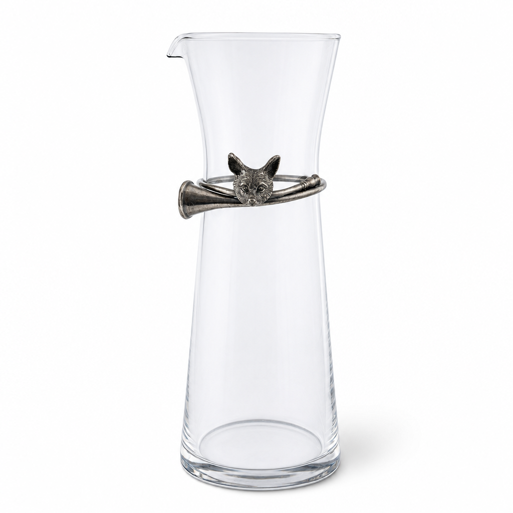 Vagabond House - Wine Carafe with Pewter Hunt Equestrian Horn