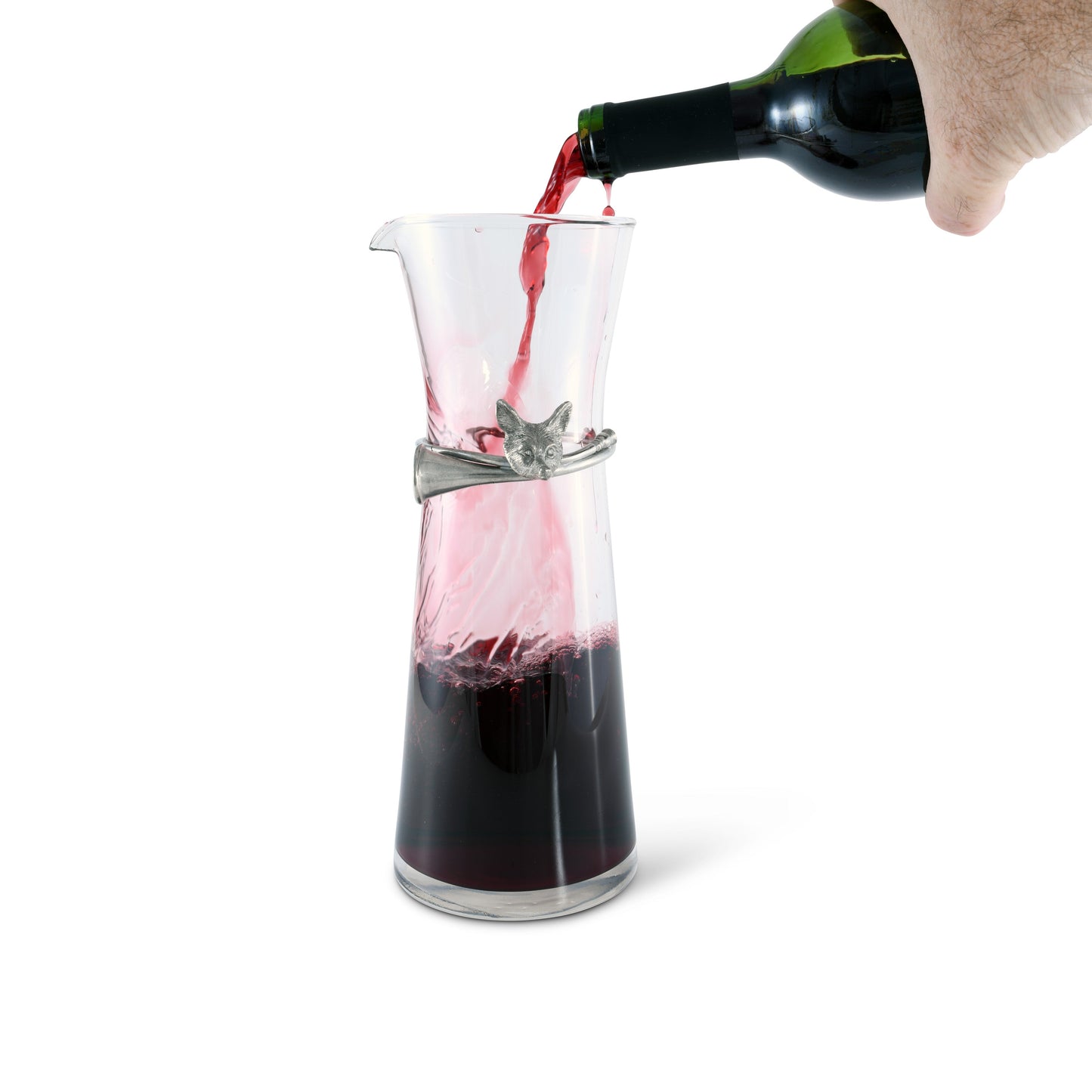 Vagabond House - Wine Carafe with Pewter Hunt Equestrian Horn