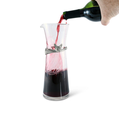 Vagabond House - Wine Carafe with Pewter Hunt Equestrian Horn