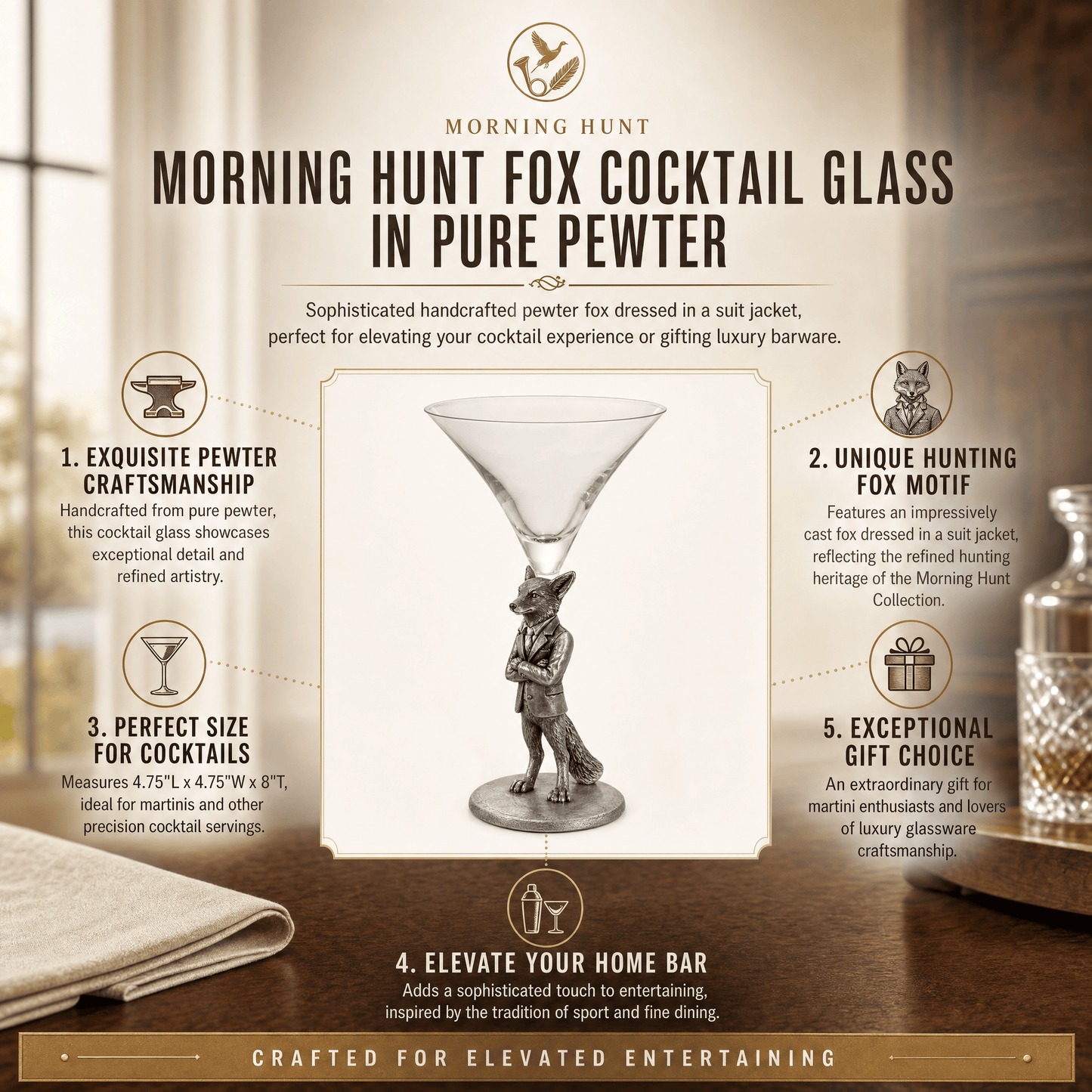 Vagabond House - Hunting Dressed Fox Cocktail - Martini Glass