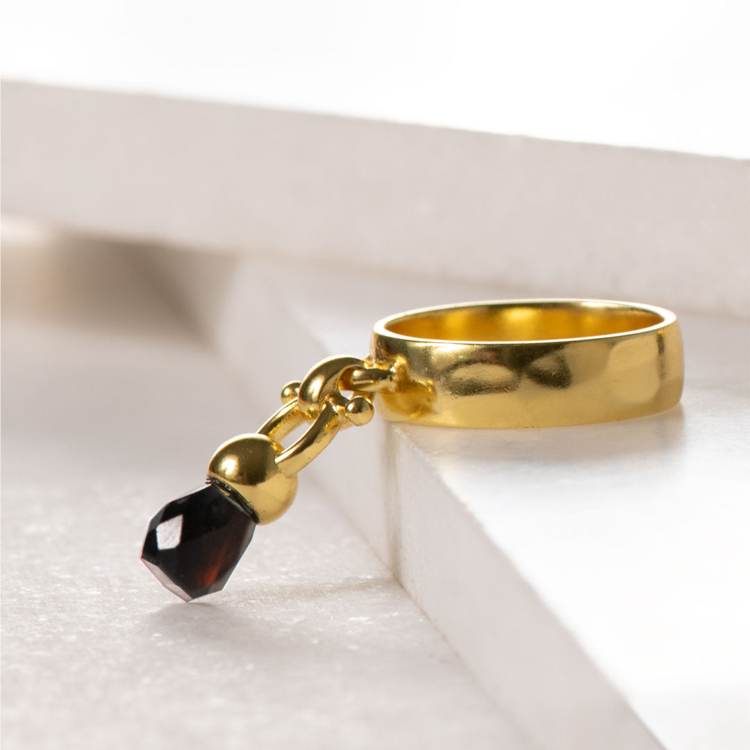 Urban Equestrian  Brioletrte - Black Onyx Equestrian Horse Bit Necklace in Gold