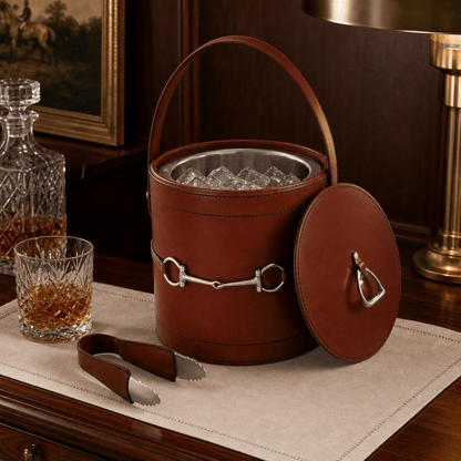 Vagabond House - Premium Genuine Leather Bit Lidded Ice Bucket