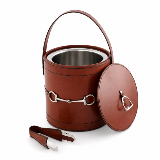 Vagabond House - Premium Genuine Leather Bit Lidded Ice Bucket