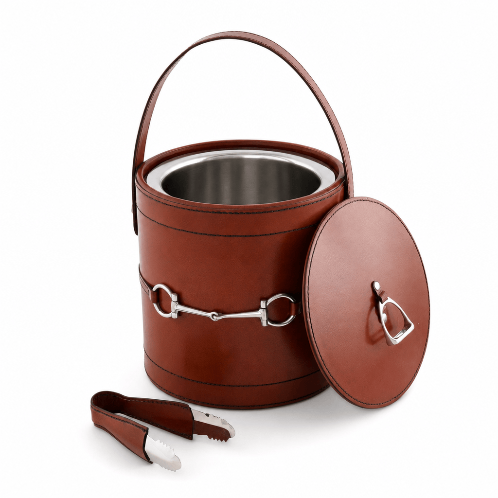 Vagabond House - Premium Genuine Leather Bit Lidded Ice Bucket