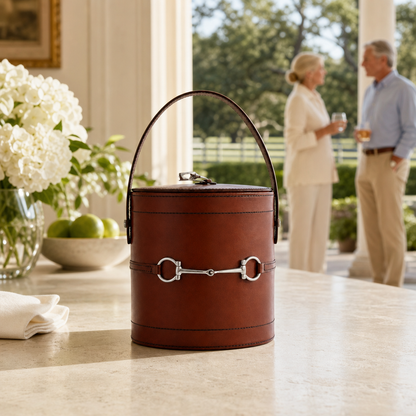 Vagabond House - Premium Genuine Leather Bit Lidded Ice Bucket