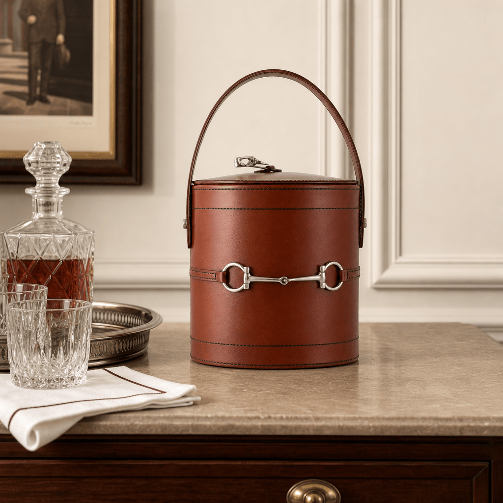 Vagabond House - Premium Genuine Leather Bit Lidded Ice Bucket