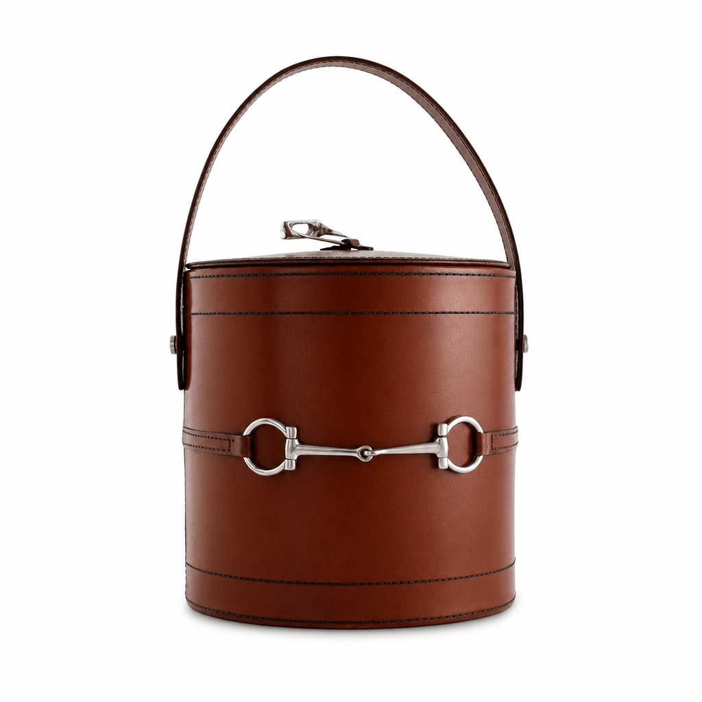 Vagabond House - Premium Genuine Leather Bit Lidded Ice Bucket