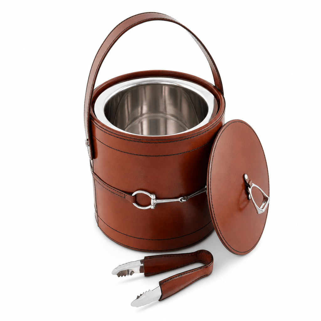 Vagabond House - Premium Genuine Leather Bit Lidded Ice Bucket