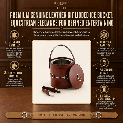 Vagabond House - Premium Genuine Leather Bit Lidded Ice Bucket