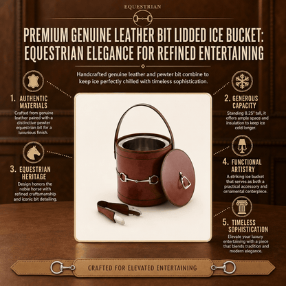 Vagabond House - Premium Genuine Leather Bit Lidded Ice Bucket