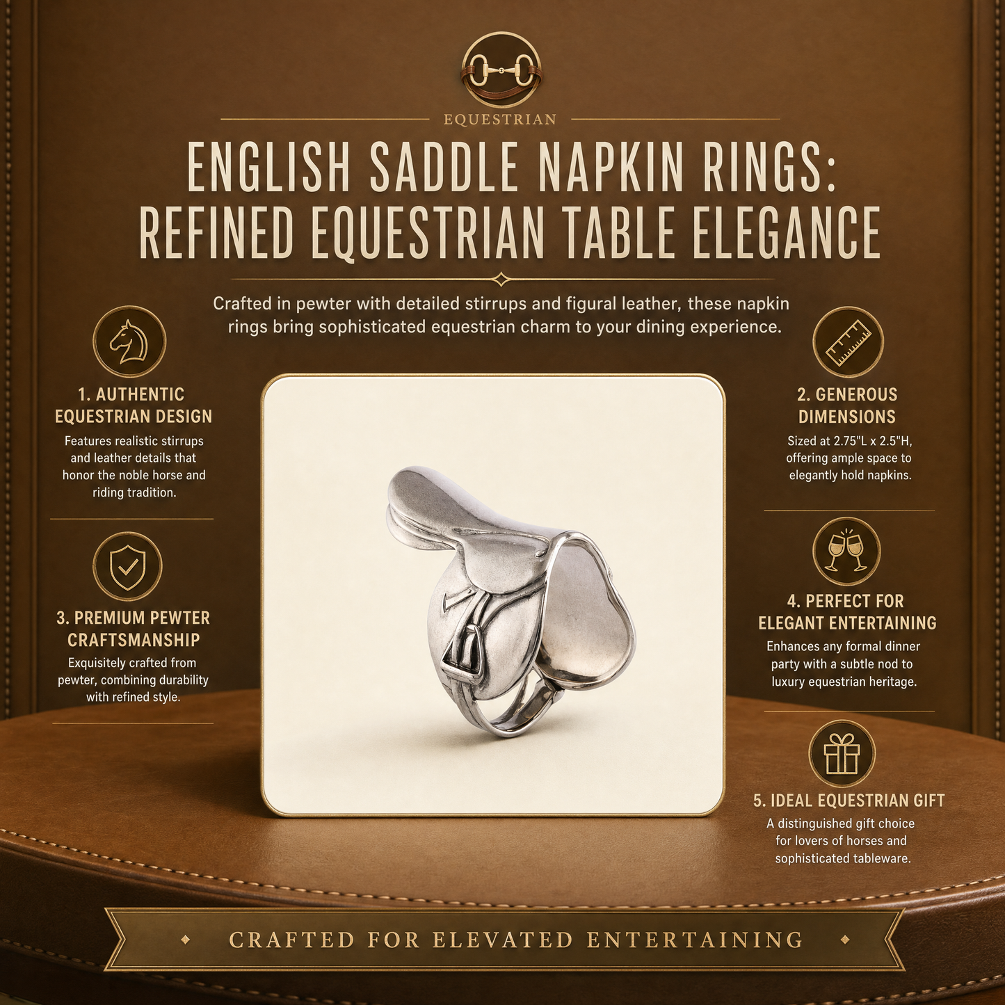 Vagabond House English Saddle Napkin Rings