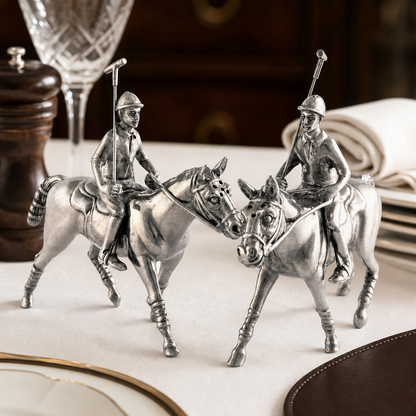 Vagabond House - Pewter Polo Player Salt & Pepper Set