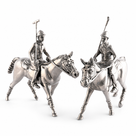 Vagabond House - Pewter Polo Player Salt & Pepper Set
